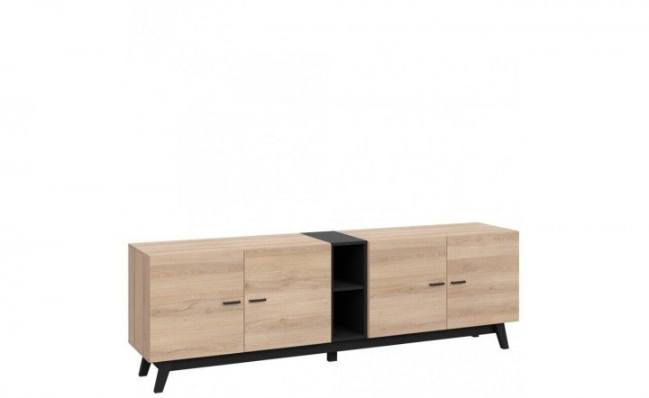 Тумба ТВ CAREA CERT151 FORTE слива Comano / черный мат / дуб